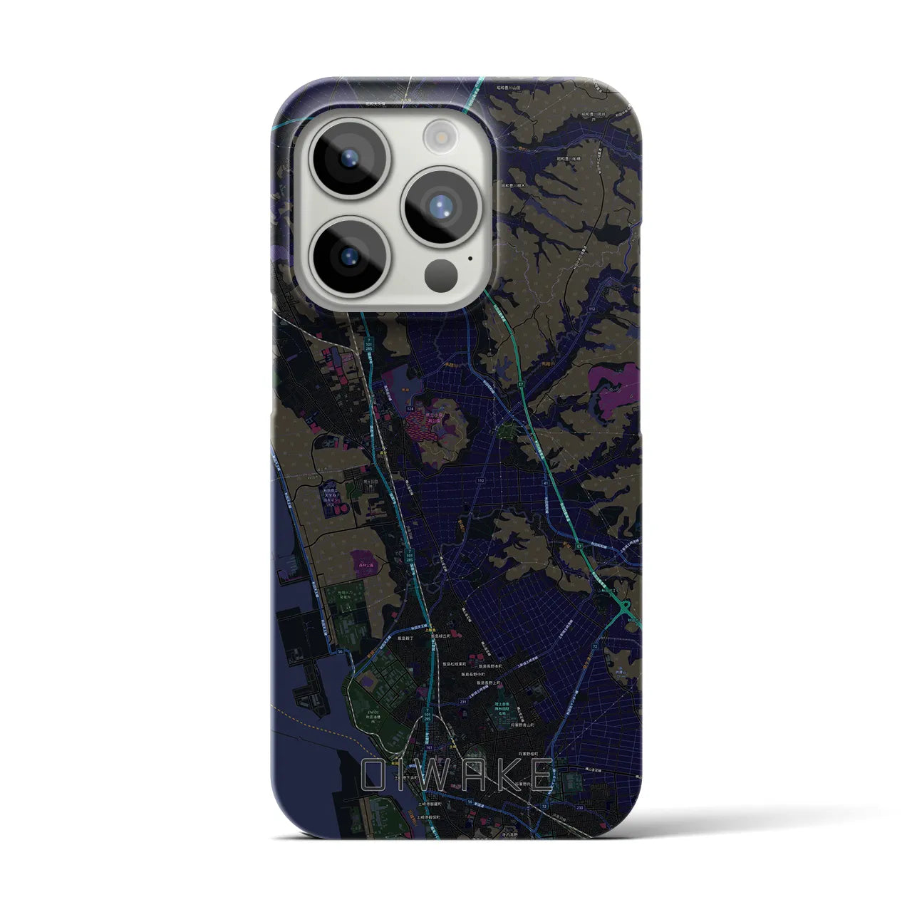 【追分(秋田県)】地図柄iPhoneケース(バックカバータイプ)