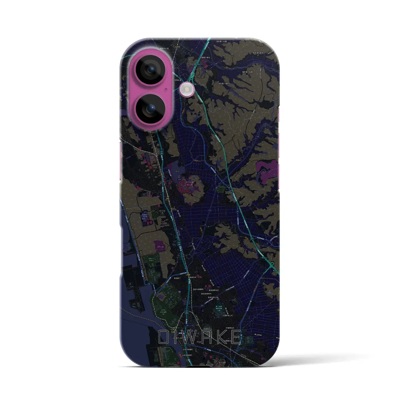 【追分(秋田県)】地図柄iPhoneケース(バックカバータイプ)