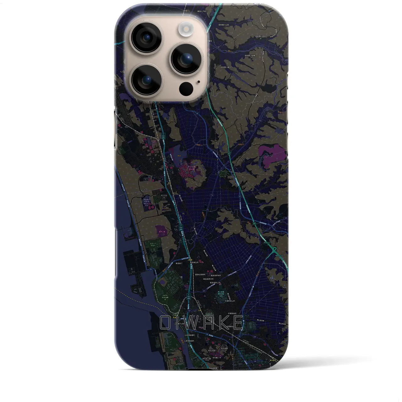 【追分(秋田県)】地図柄iPhoneケース(バックカバータイプ)