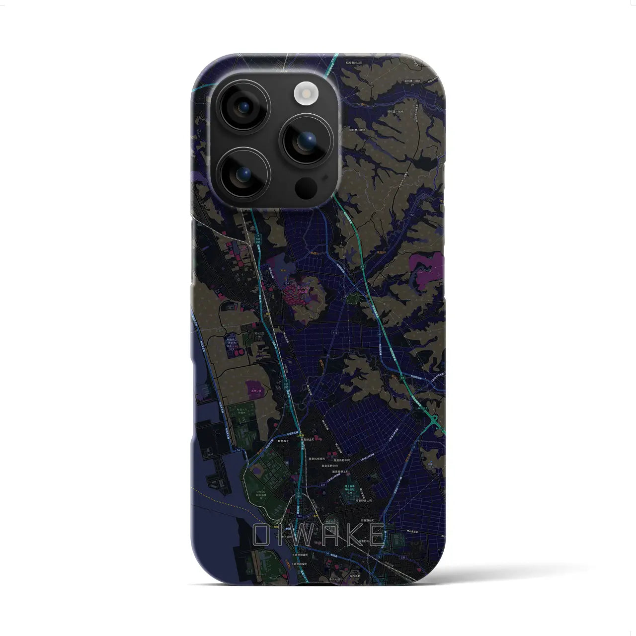 【追分(秋田県)】地図柄iPhoneケース(バックカバータイプ)