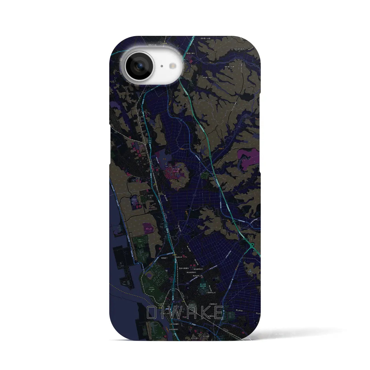【追分(秋田県)】地図柄iPhoneケース(バックカバータイプ)