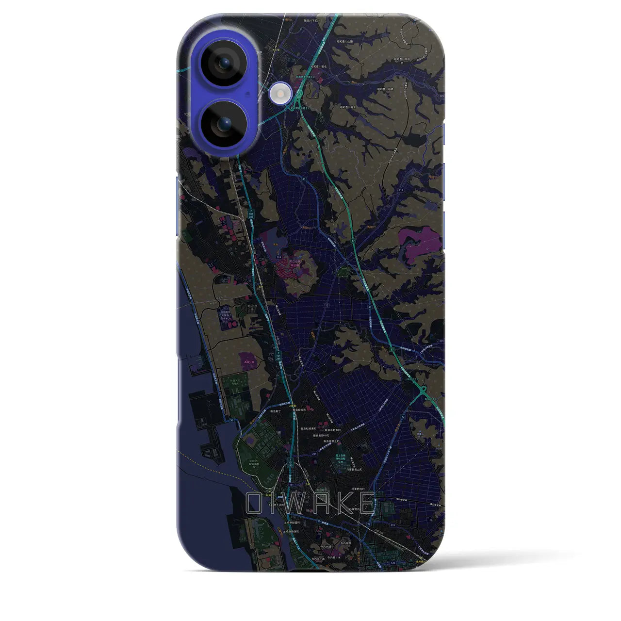 【追分(秋田県)】地図柄iPhoneケース(バックカバータイプ)