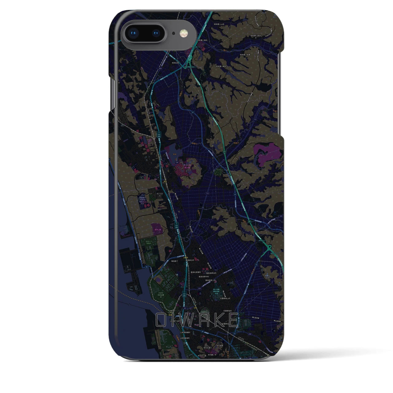 【追分(秋田県)】地図柄iPhoneケース(バックカバータイプ)