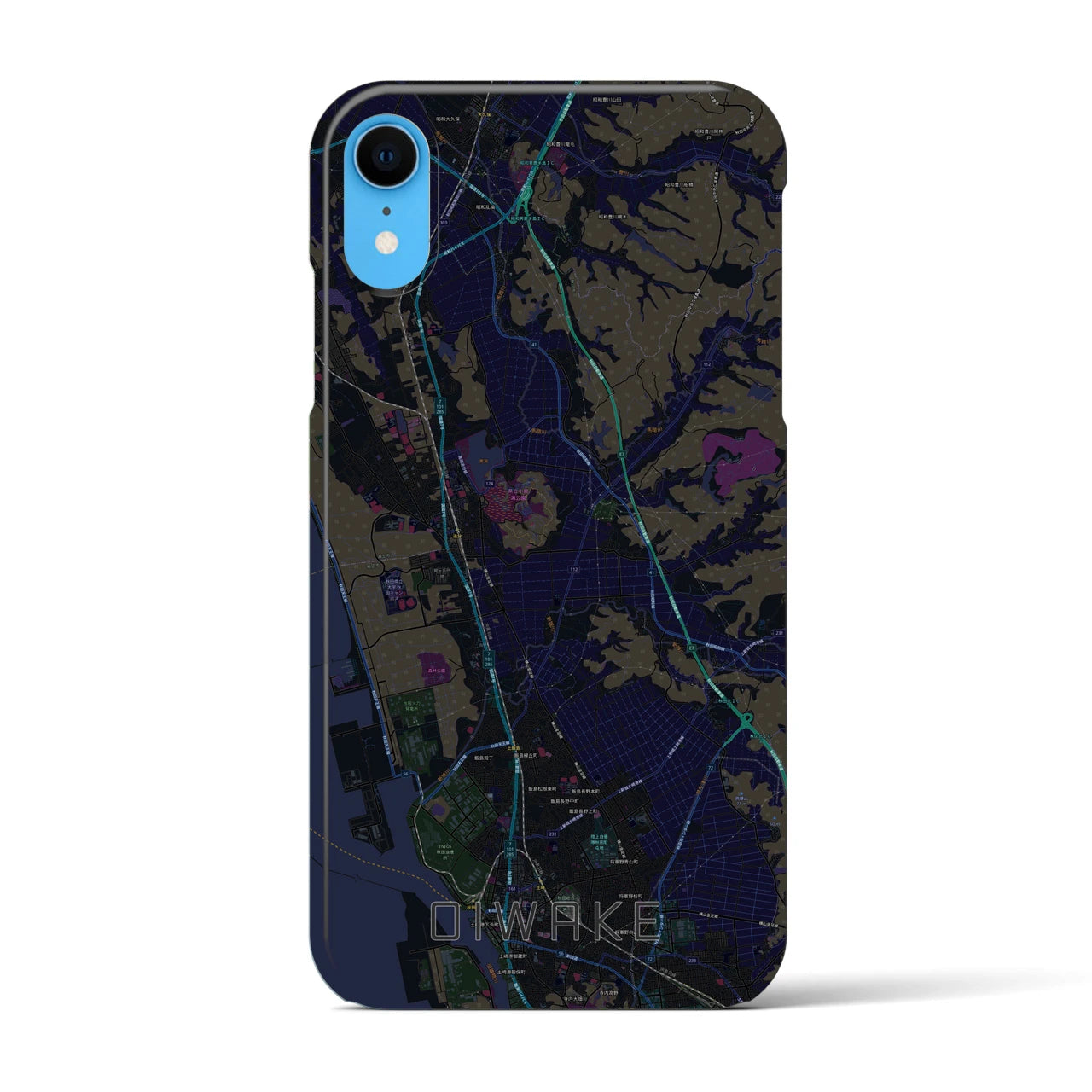 【追分(秋田県)】地図柄iPhoneケース(バックカバータイプ)
