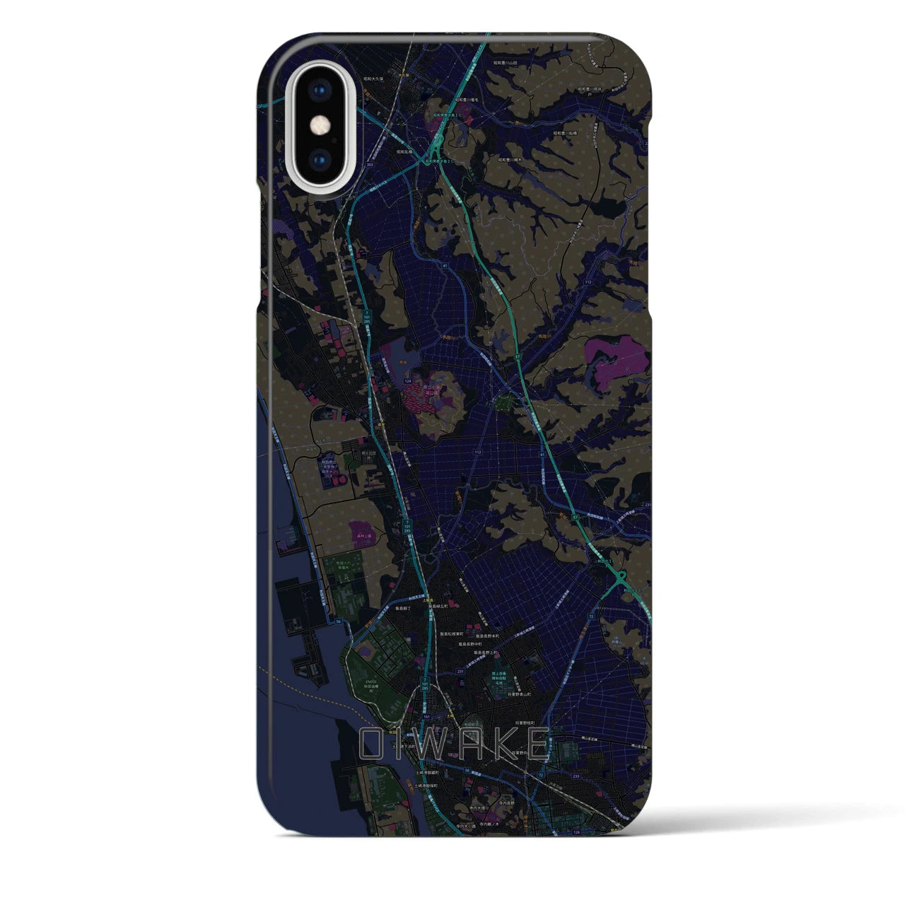【追分(秋田県)】地図柄iPhoneケース(バックカバータイプ)