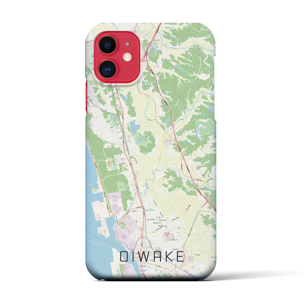 【追分(秋田県)】地図柄iPhoneケース(バックカバータイプ)