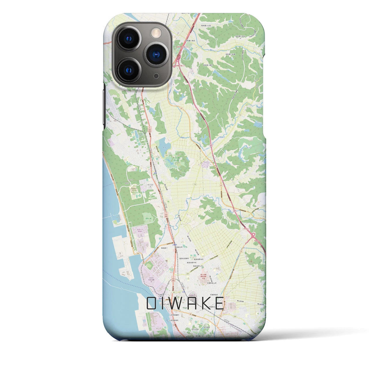 【追分(秋田県)】地図柄iPhoneケース(バックカバータイプ)