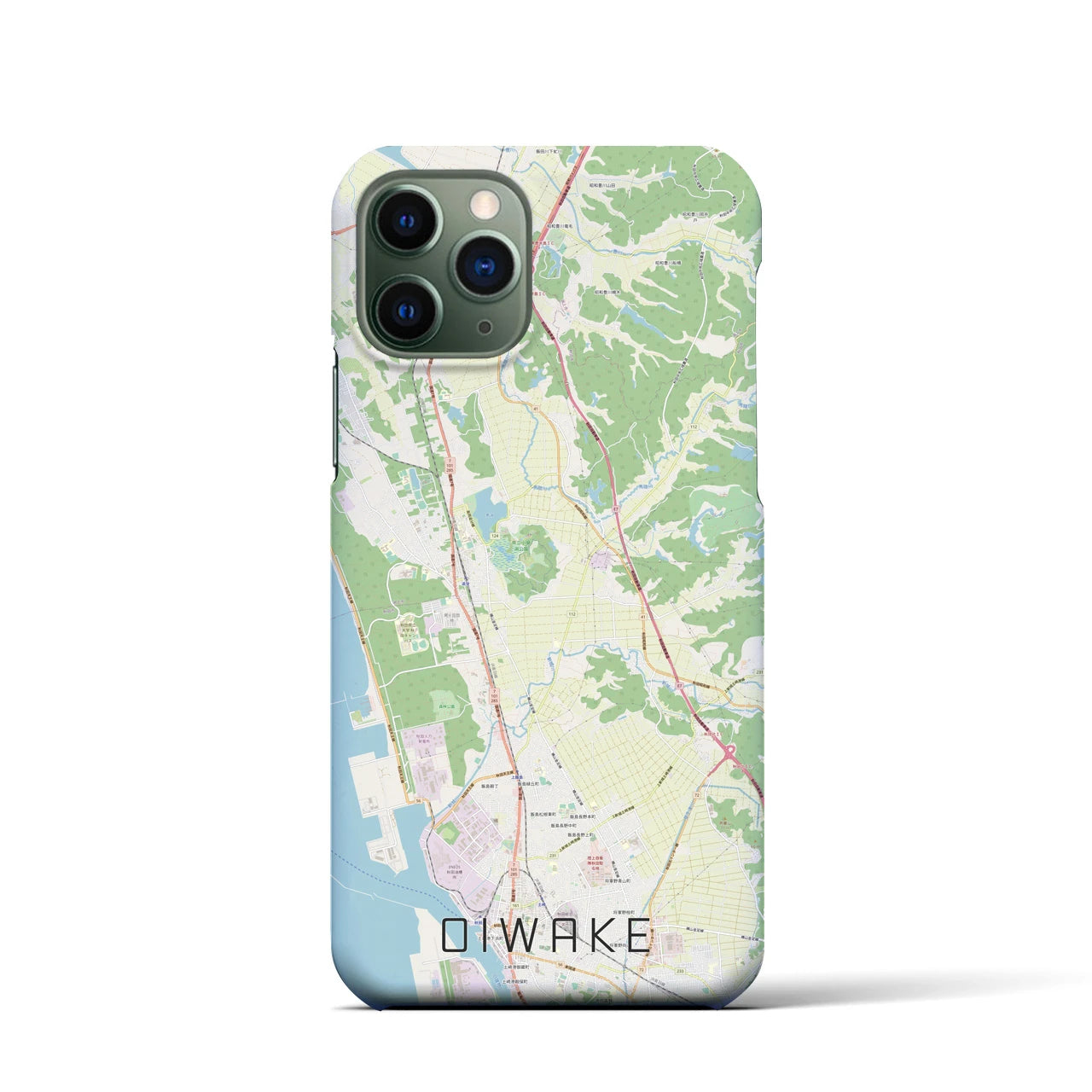 【追分(秋田県)】地図柄iPhoneケース(バックカバータイプ)