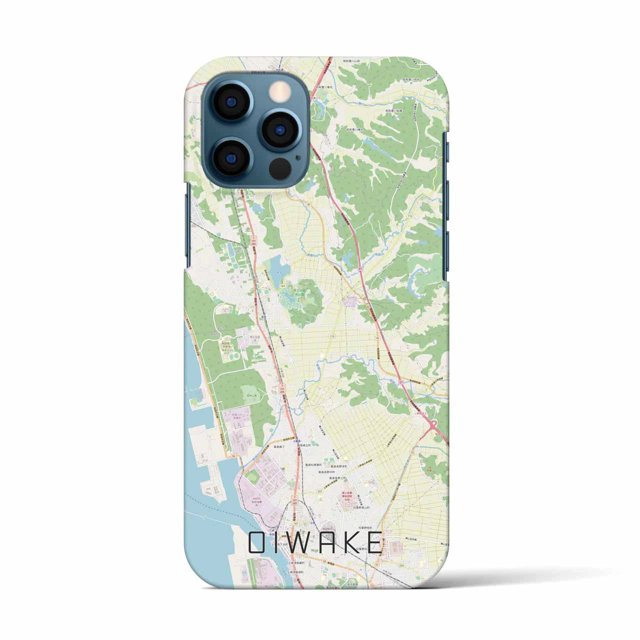 【追分(秋田県)】地図柄iPhoneケース(バックカバータイプ)