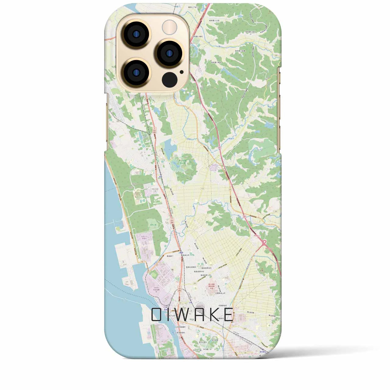 【追分(秋田県)】地図柄iPhoneケース(バックカバータイプ)