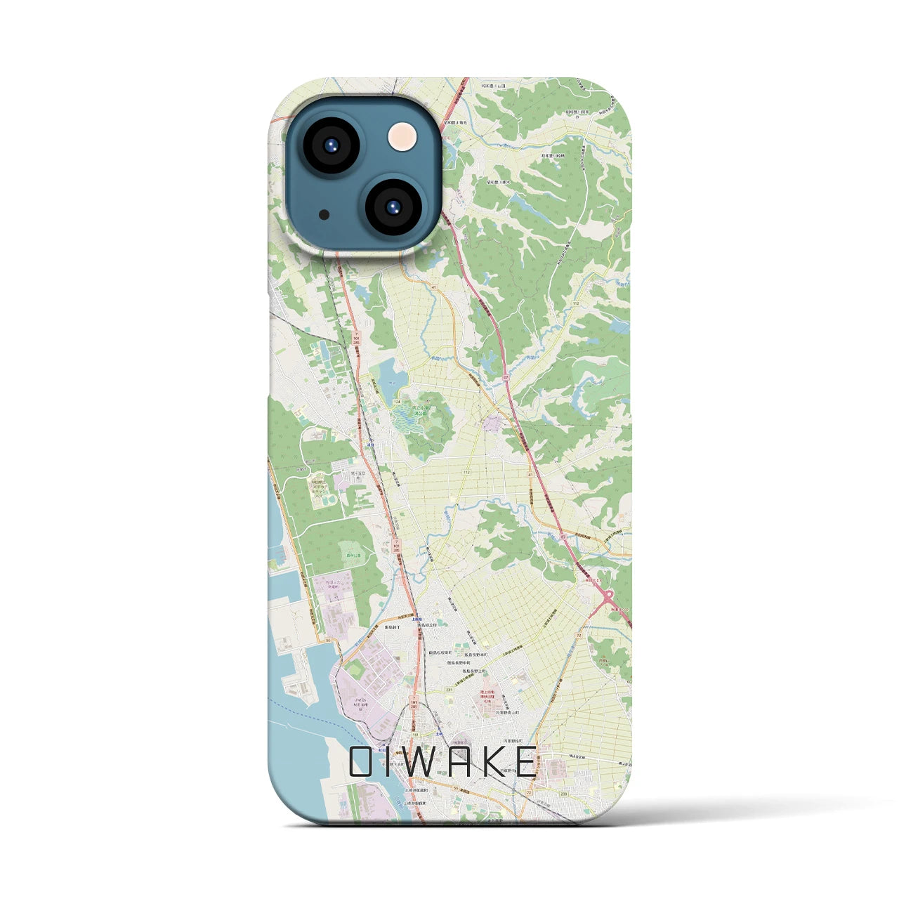 【追分(秋田県)】地図柄iPhoneケース(バックカバータイプ)