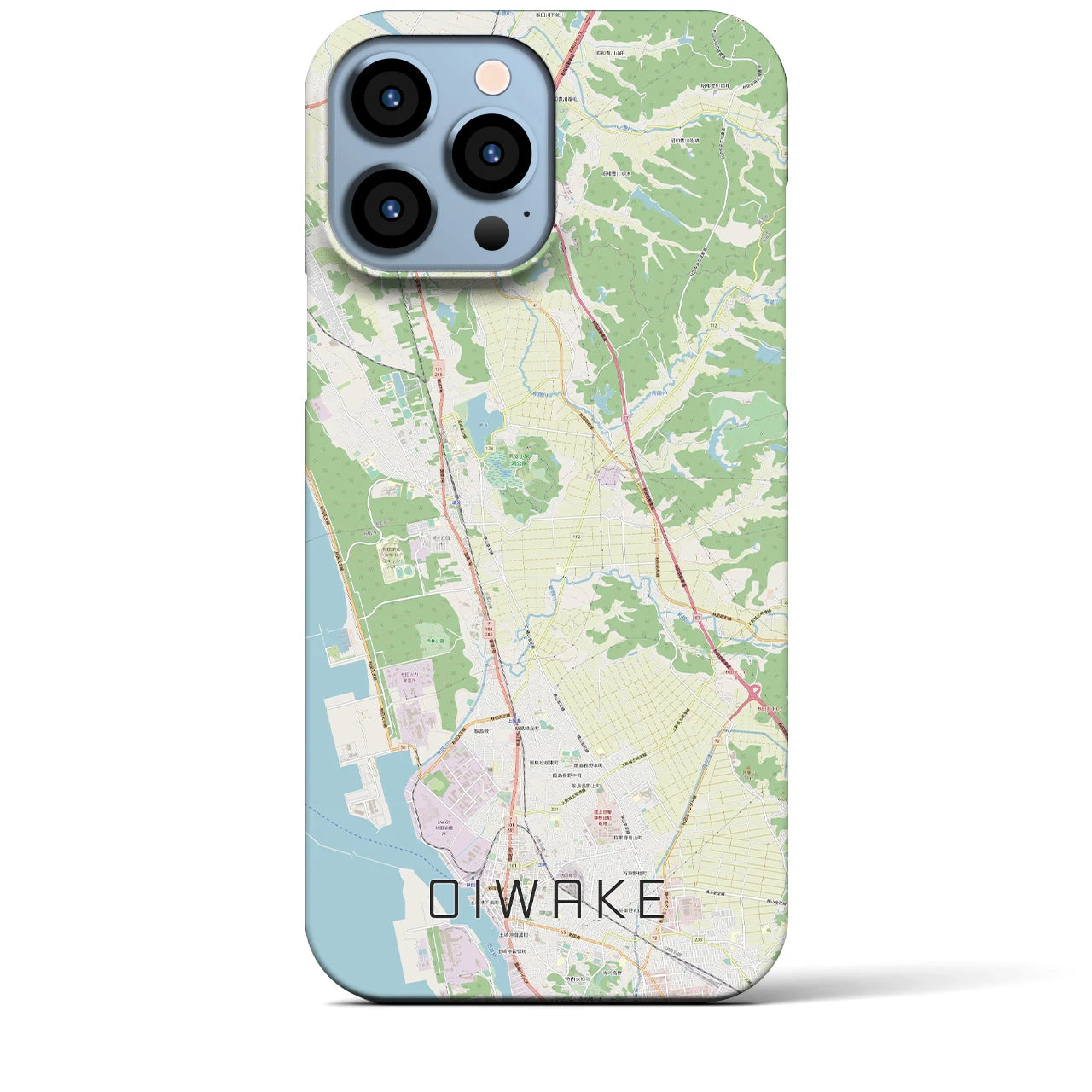【追分(秋田県)】地図柄iPhoneケース(バックカバータイプ)