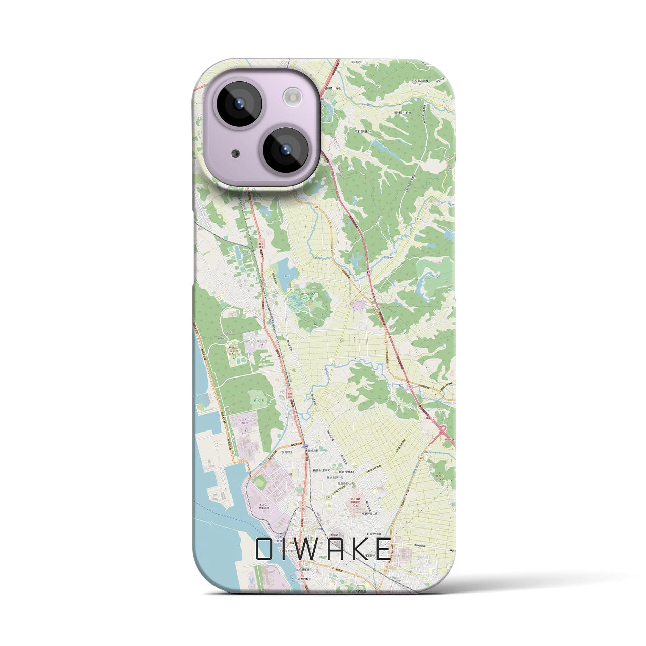 【追分(秋田県)】地図柄iPhoneケース(バックカバータイプ)