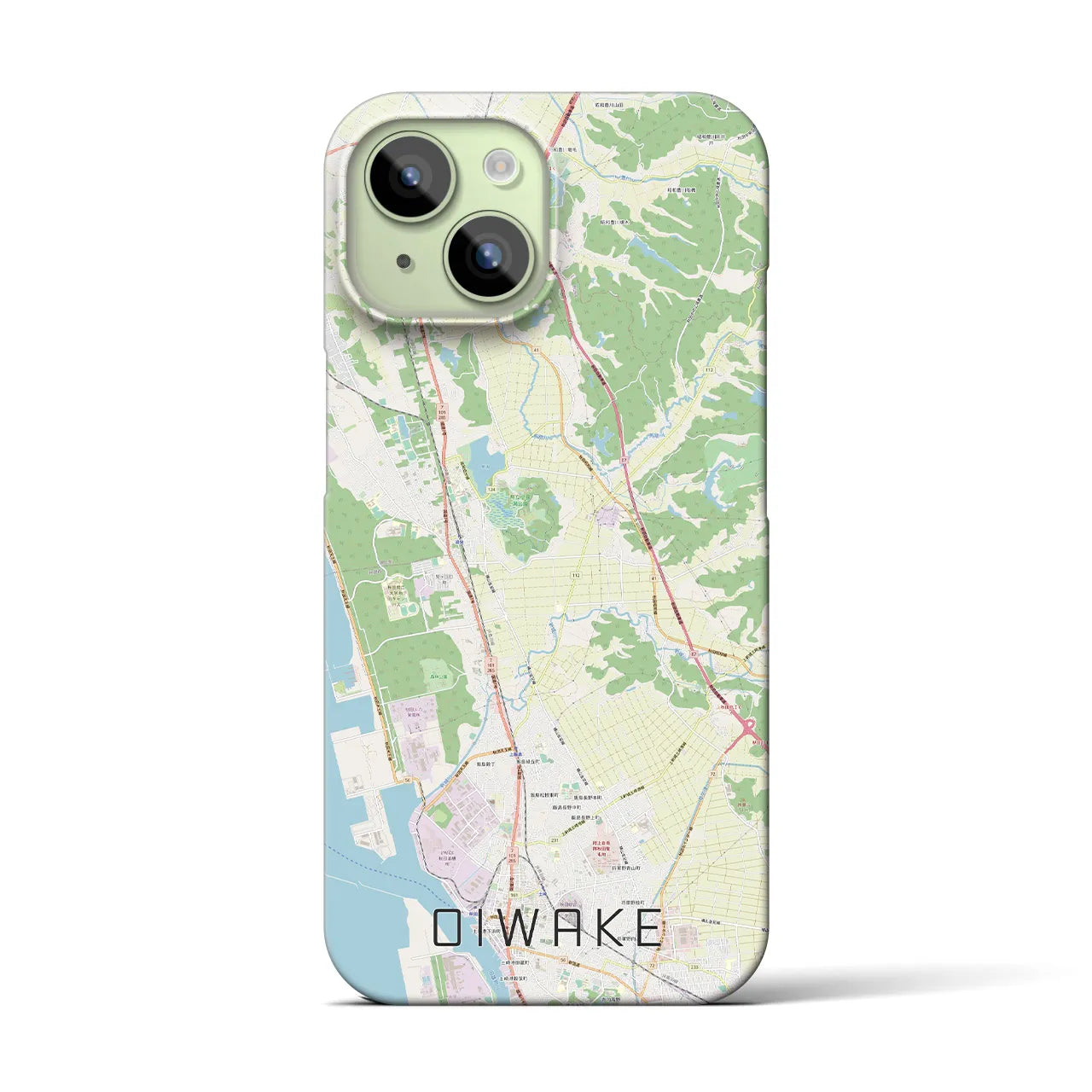【追分(秋田県)】地図柄iPhoneケース(バックカバータイプ)