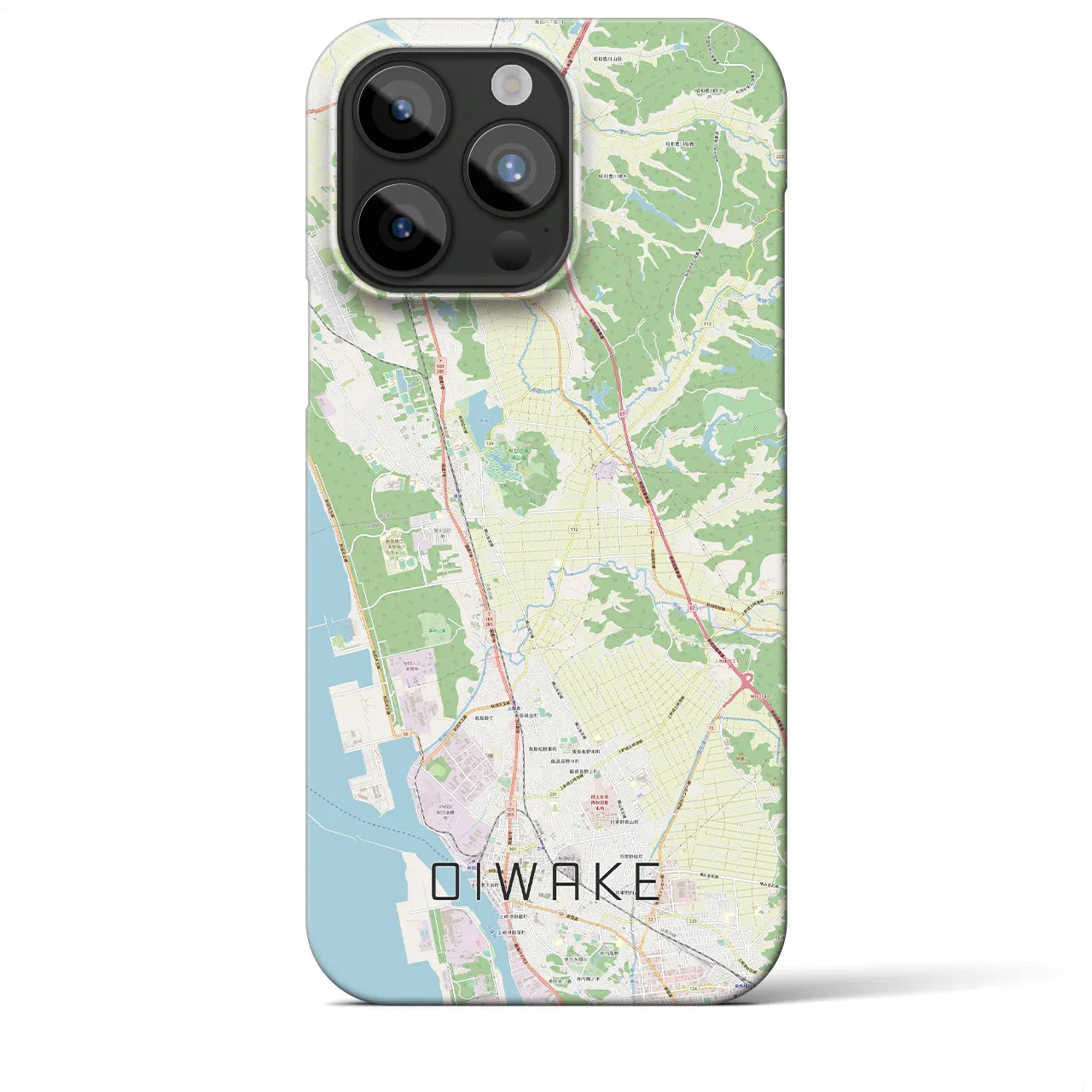 【追分(秋田県)】地図柄iPhoneケース(バックカバータイプ)