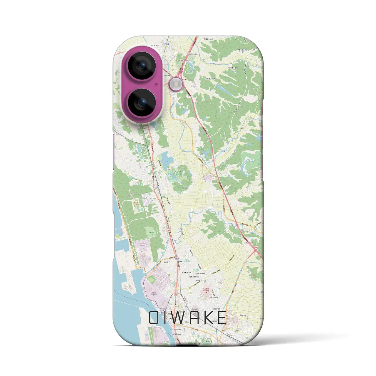 【追分(秋田県)】地図柄iPhoneケース(バックカバータイプ)