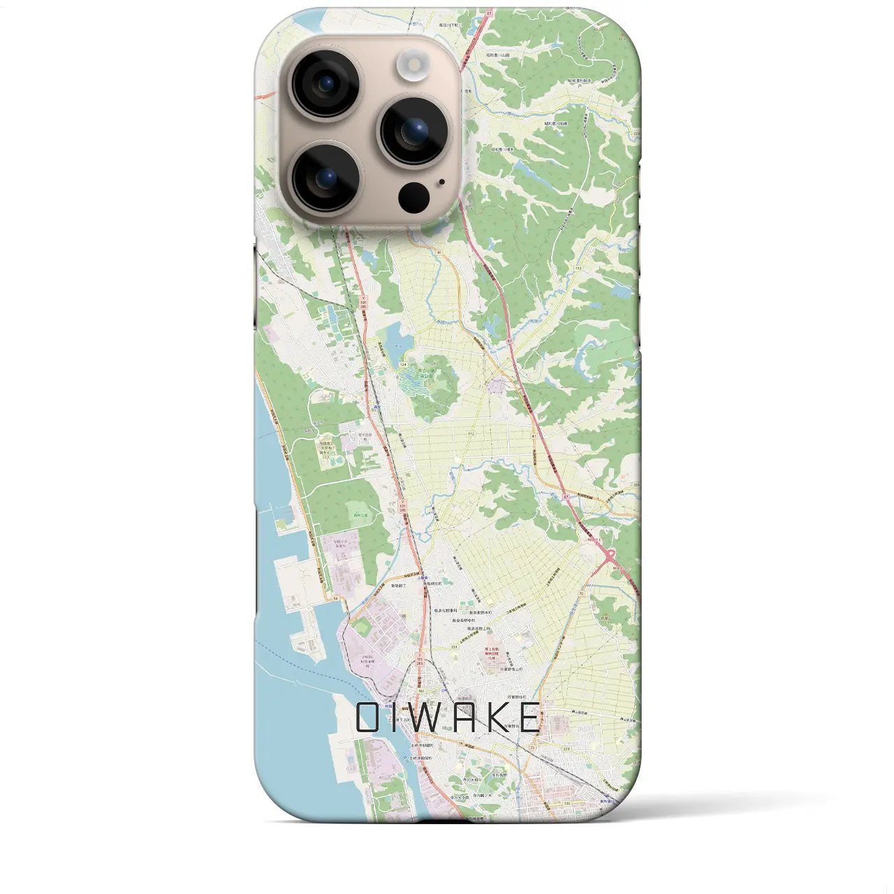 【追分(秋田県)】地図柄iPhoneケース(バックカバータイプ)