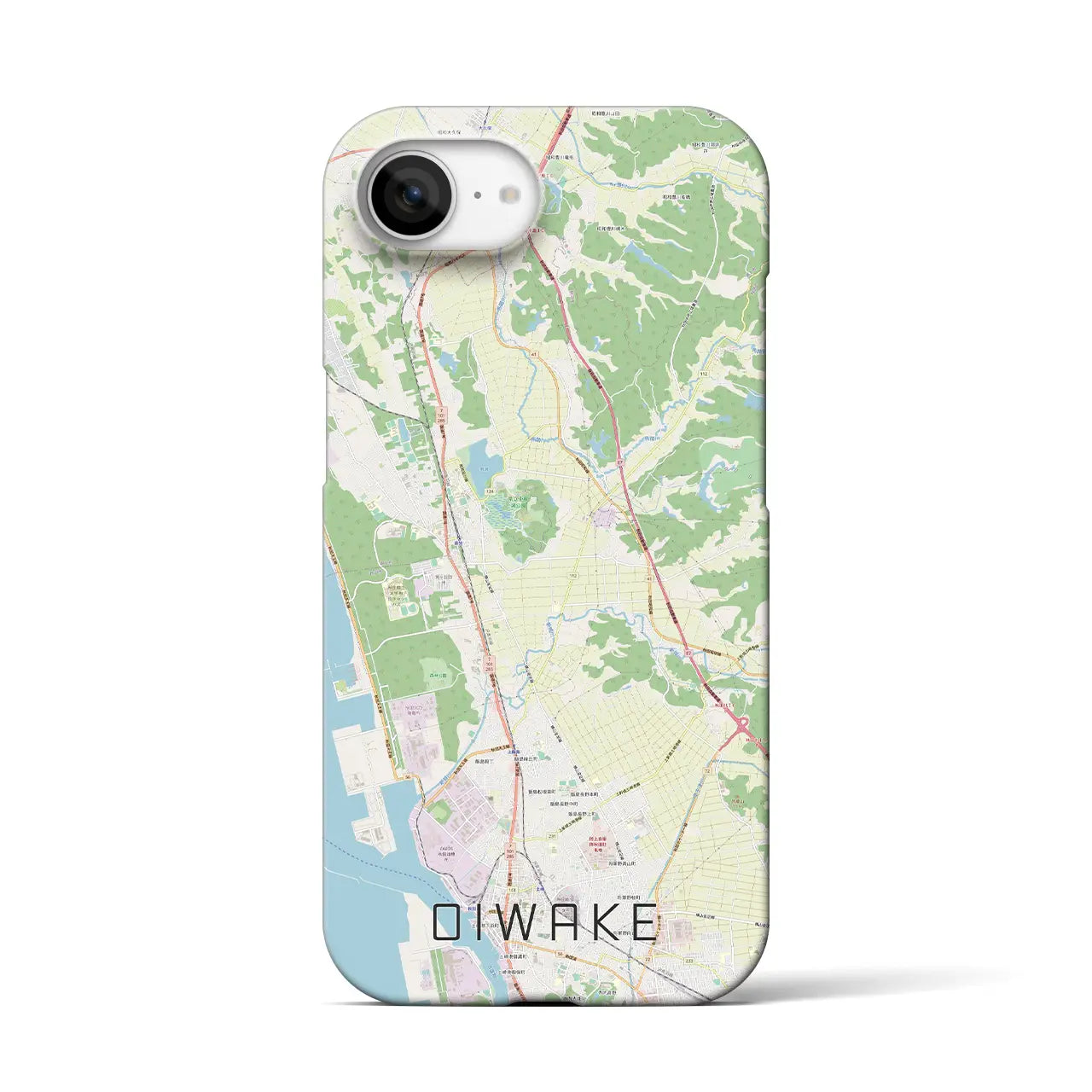 【追分(秋田県)】地図柄iPhoneケース(バックカバータイプ)