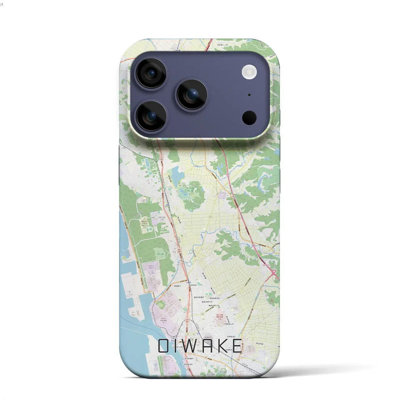 【追分(秋田県)】地図柄iPhoneケース(バックカバータイプ)