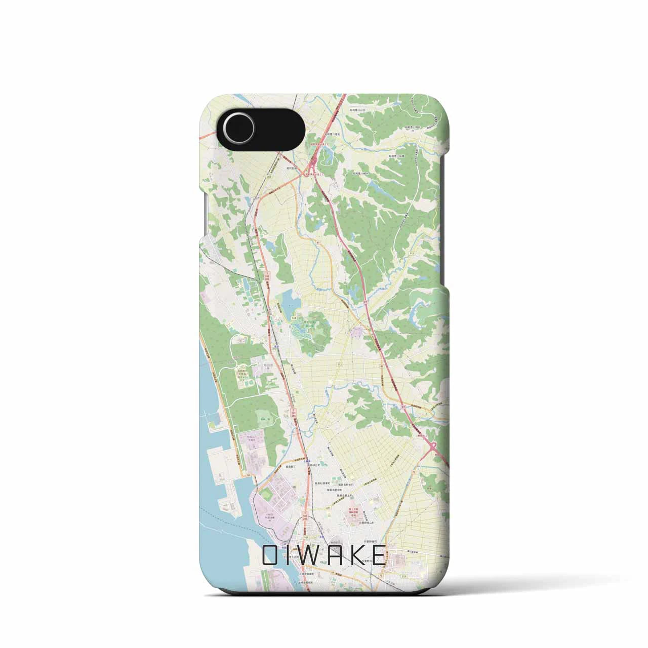 【追分(秋田県)】地図柄iPhoneケース(バックカバータイプ)