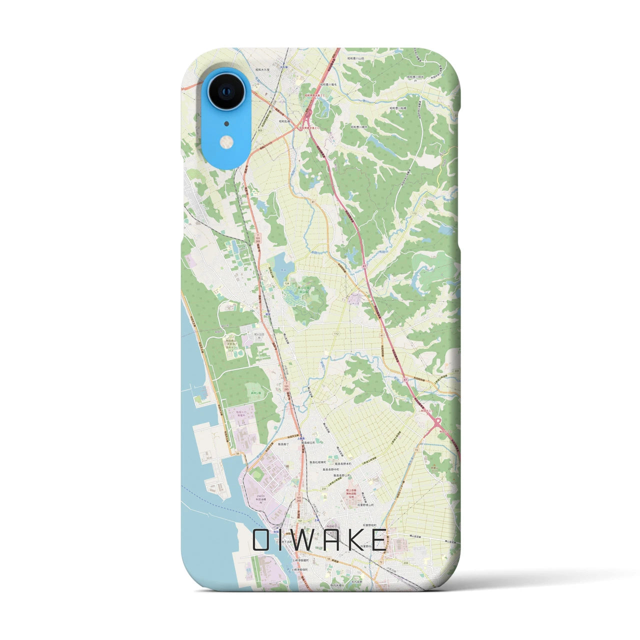 【追分(秋田県)】地図柄iPhoneケース(バックカバータイプ)