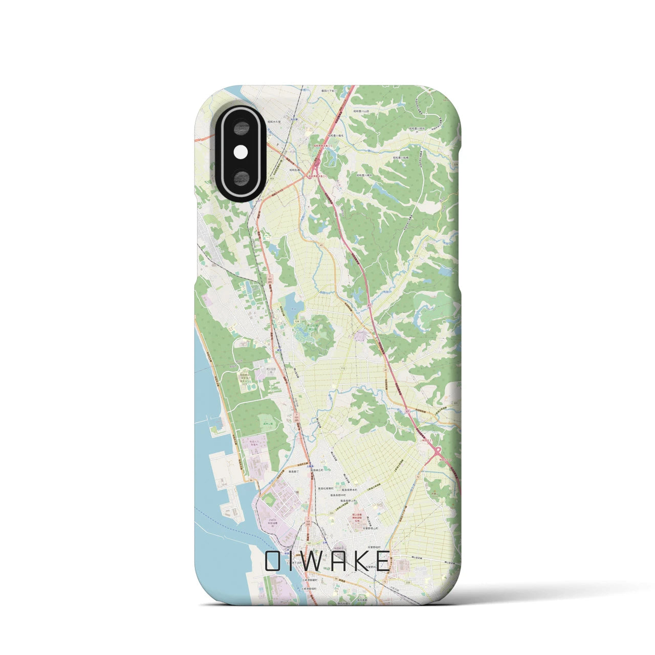 【追分(秋田県)】地図柄iPhoneケース(バックカバータイプ)