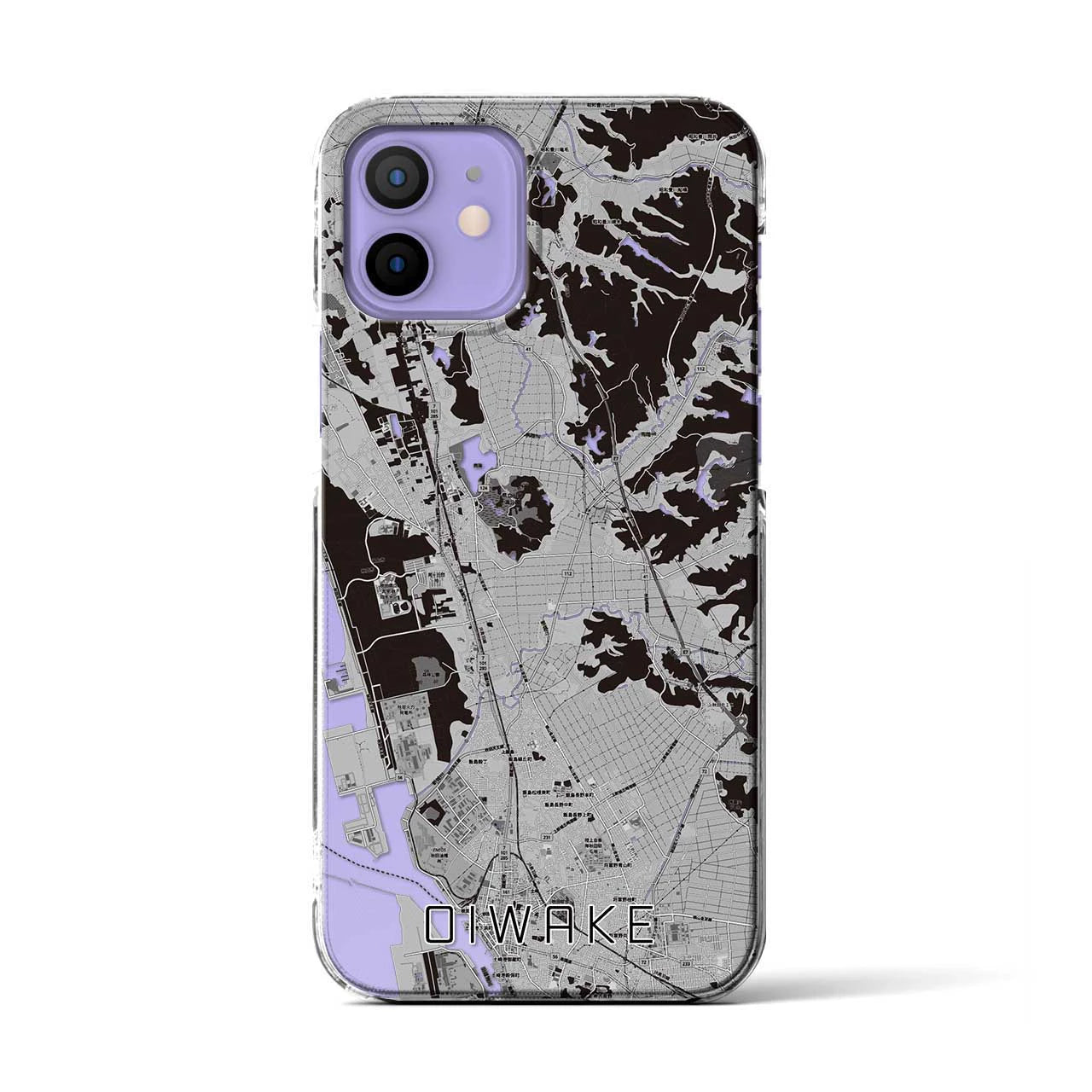 【追分(秋田県)】地図柄iPhoneケース(クリアタイプ)