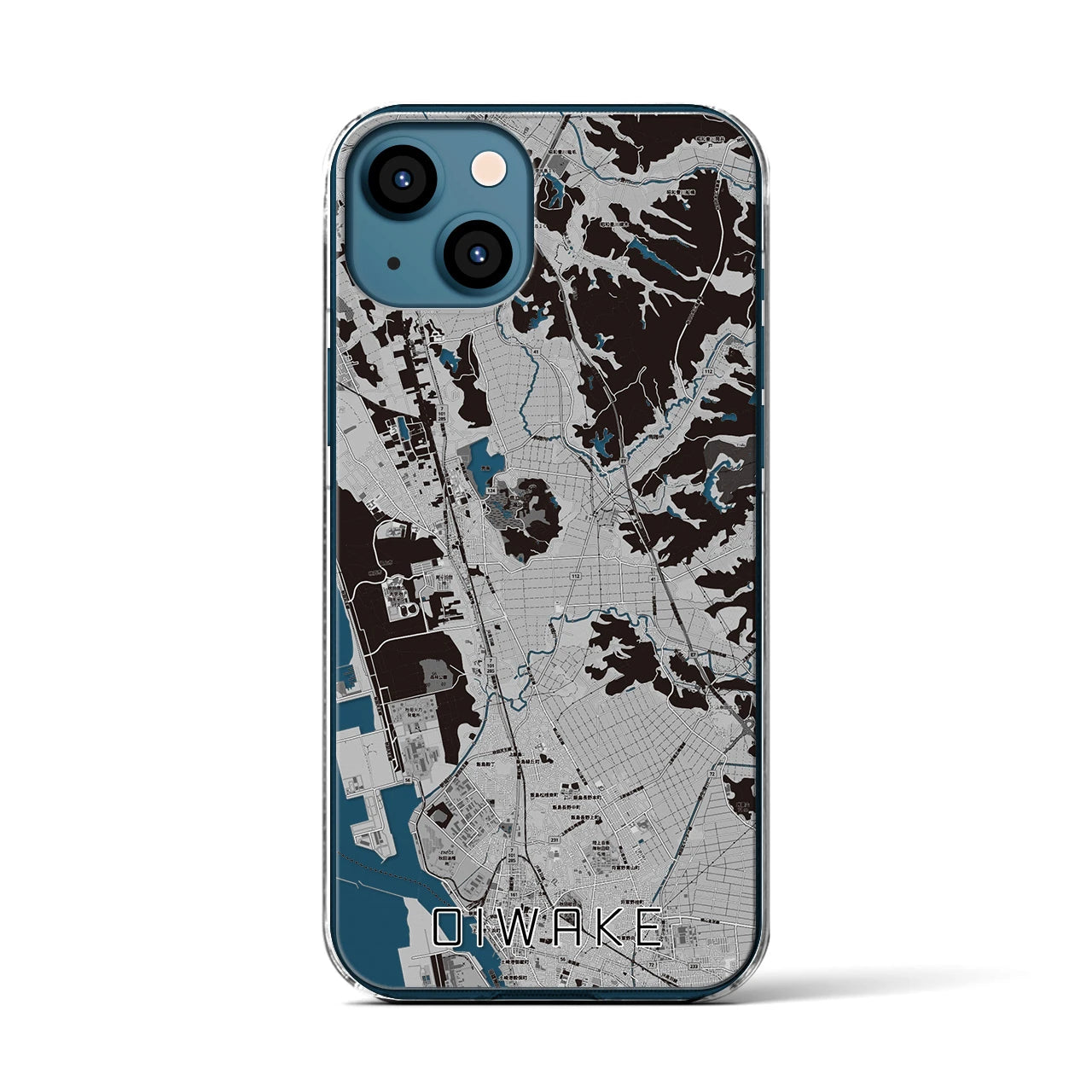 【追分(秋田県)】地図柄iPhoneケース(クリアタイプ)