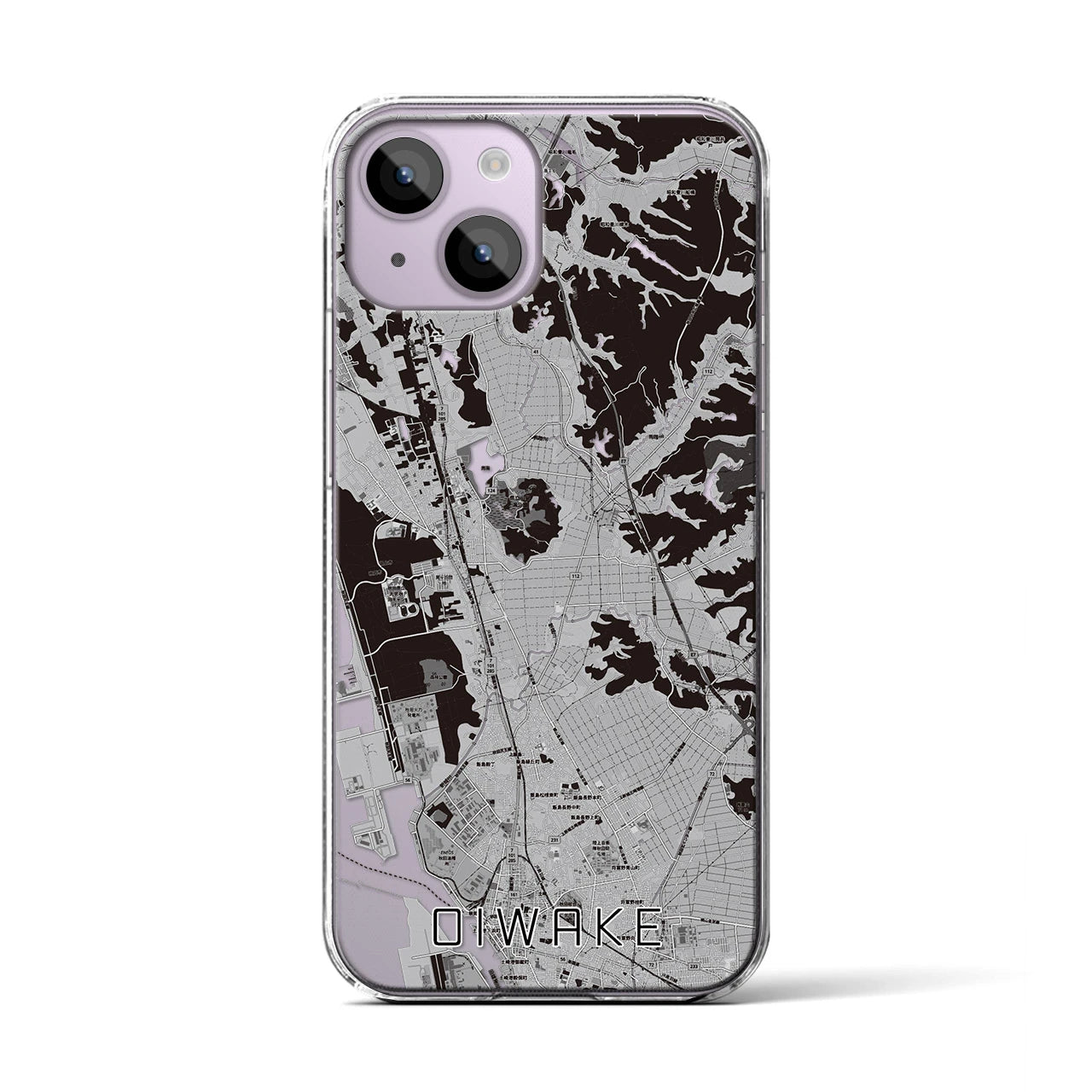 【追分(秋田県)】地図柄iPhoneケース(クリアタイプ)