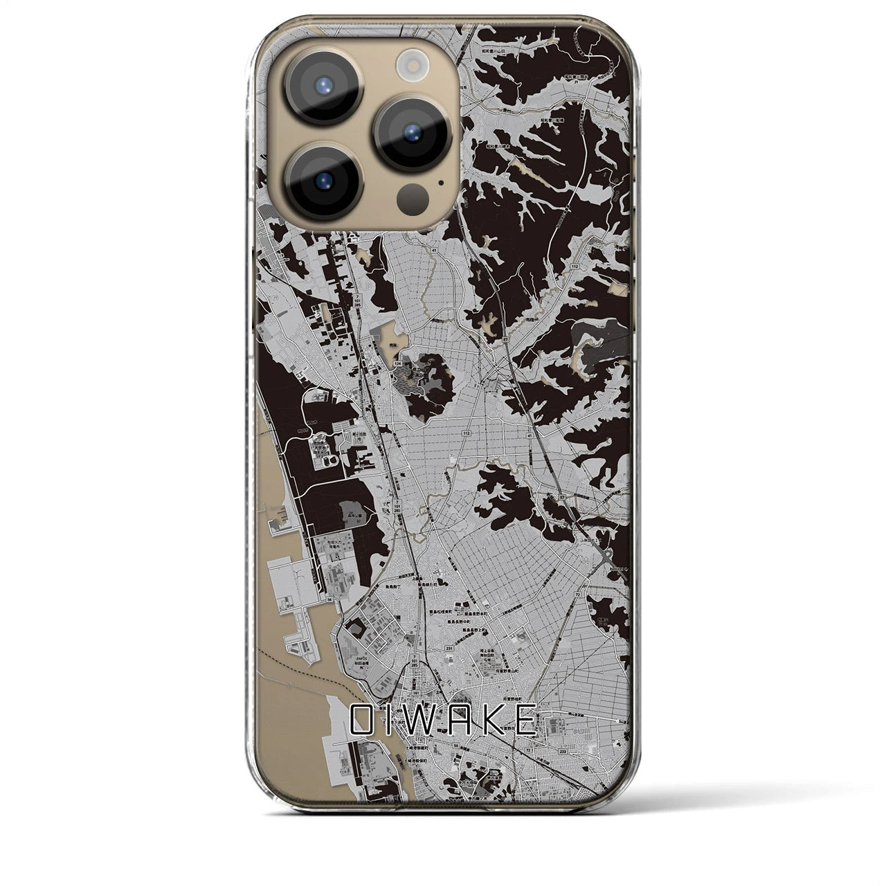 【追分(秋田県)】地図柄iPhoneケース(クリアタイプ)