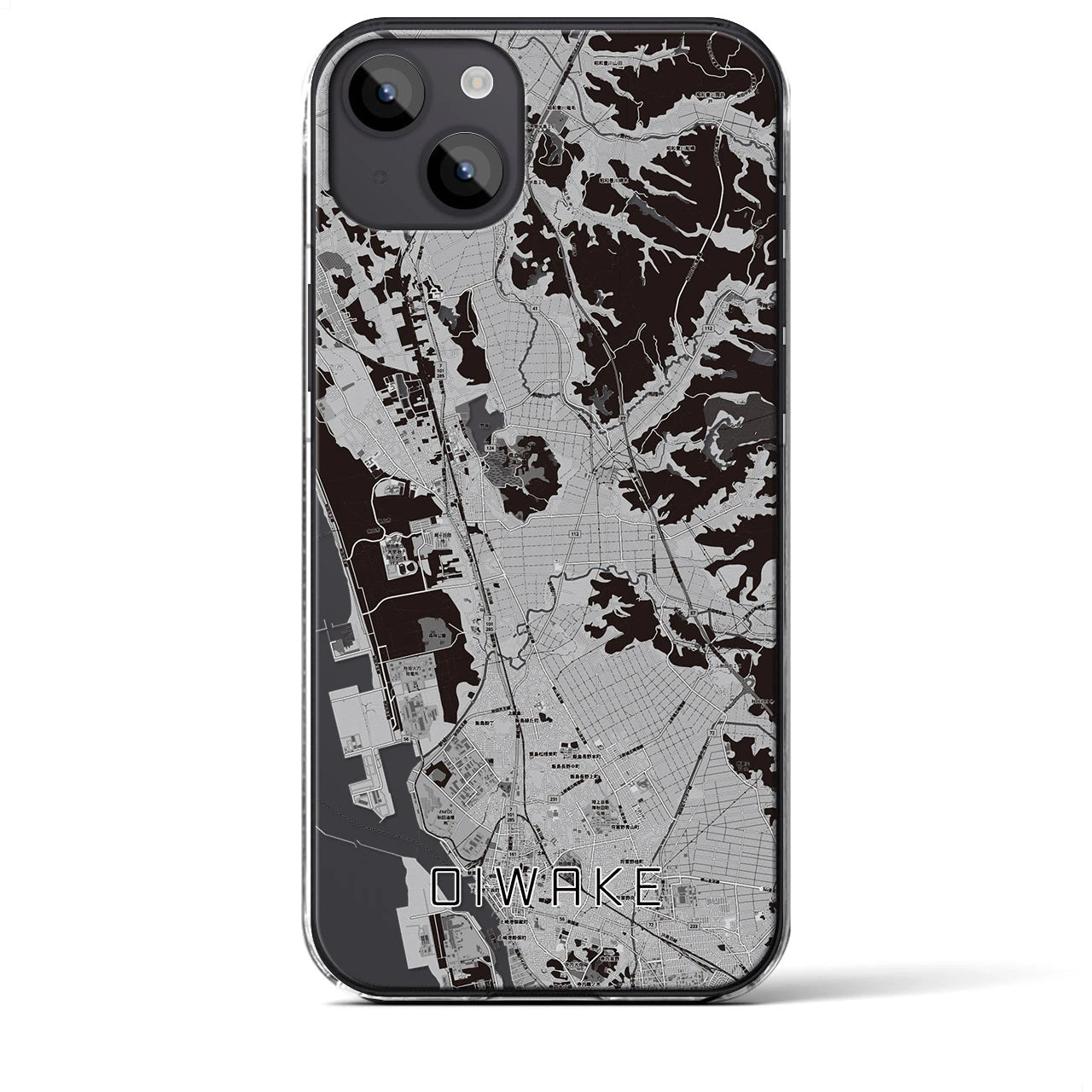 【追分(秋田県)】地図柄iPhoneケース(クリアタイプ)