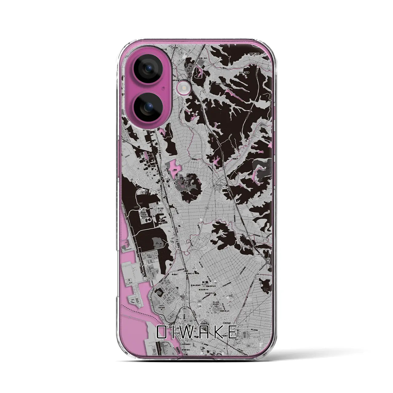 【追分(秋田県)】地図柄iPhoneケース(クリアタイプ)