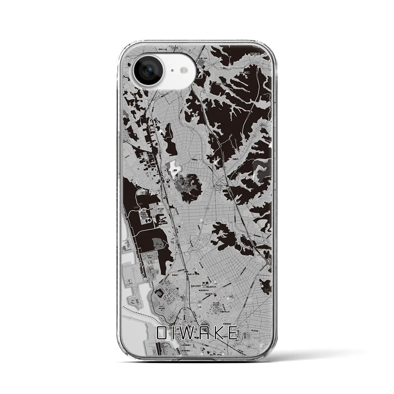 【追分(秋田県)】地図柄iPhoneケース(クリアタイプ)