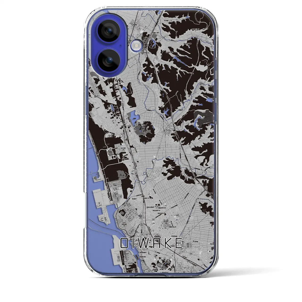 【追分(秋田県)】地図柄iPhoneケース(クリアタイプ)