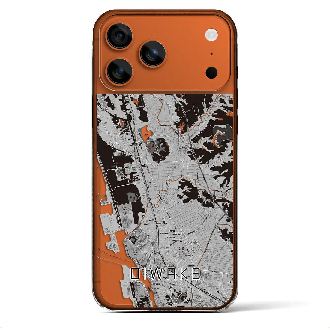 【追分(秋田県)】地図柄iPhoneケース(クリアタイプ)