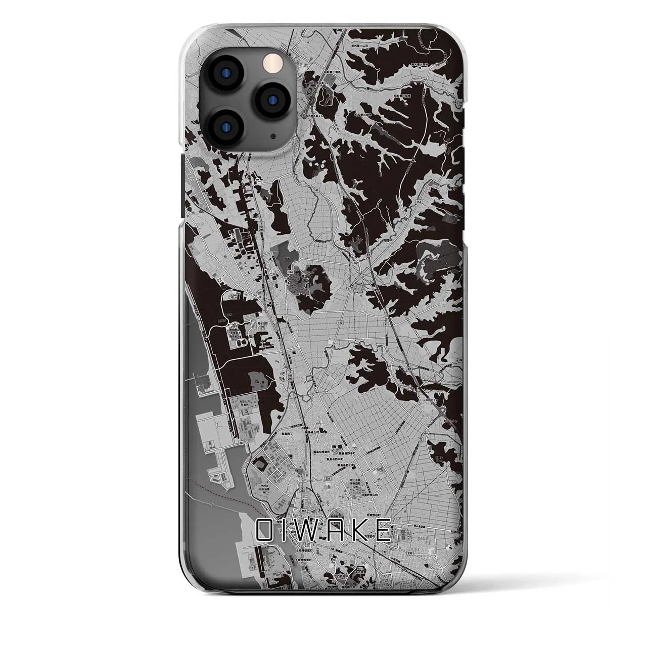 【追分(秋田県)】地図柄iPhoneケース(クリアタイプ)