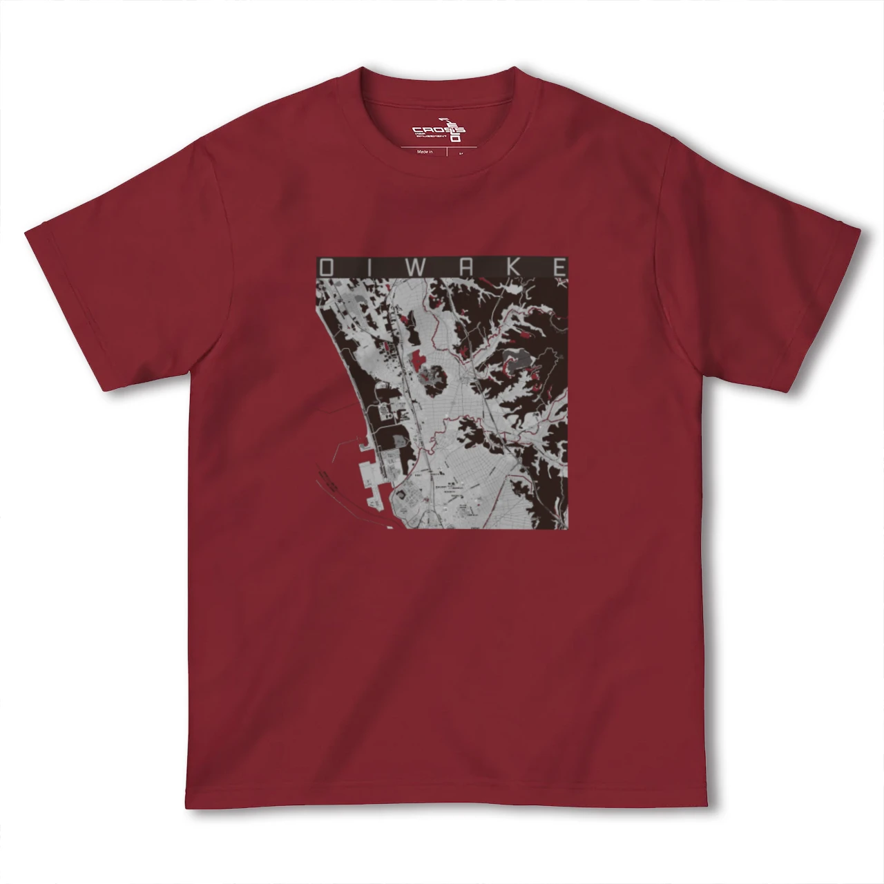 【追分(秋田県)】地図柄ヘビーウェイトTシャツ