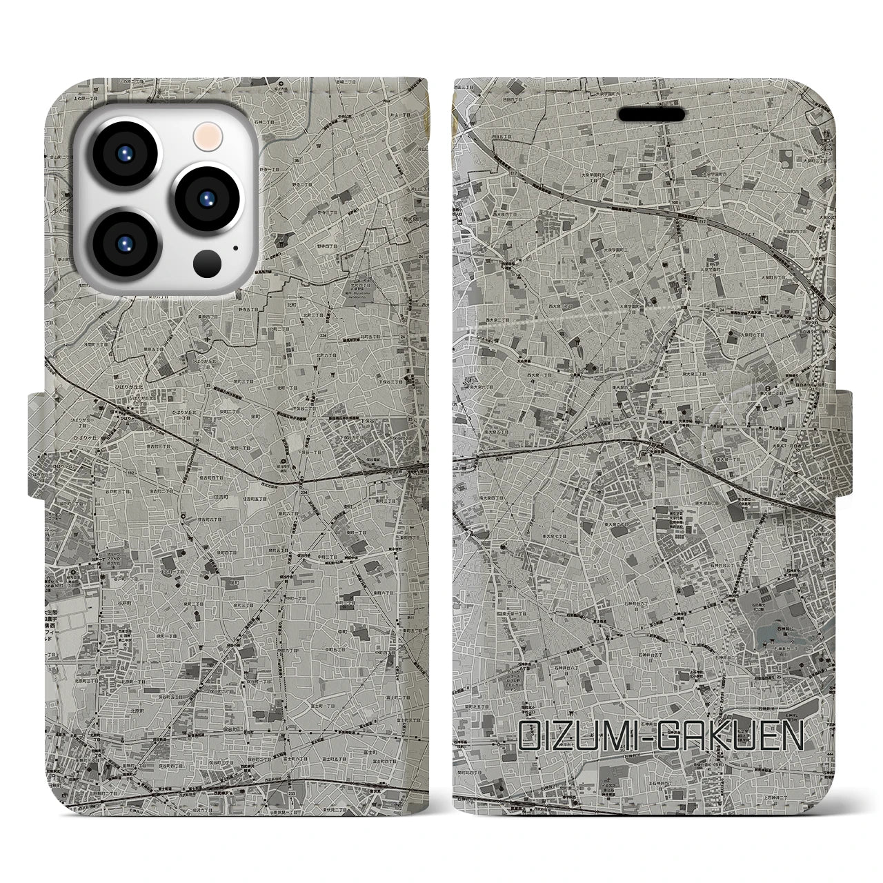 【大泉学園(東京都)】地図柄iPhoneケース(手帳タイプ)