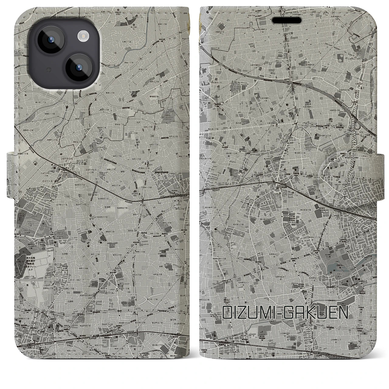 【大泉学園(東京都)】地図柄iPhoneケース(手帳タイプ)