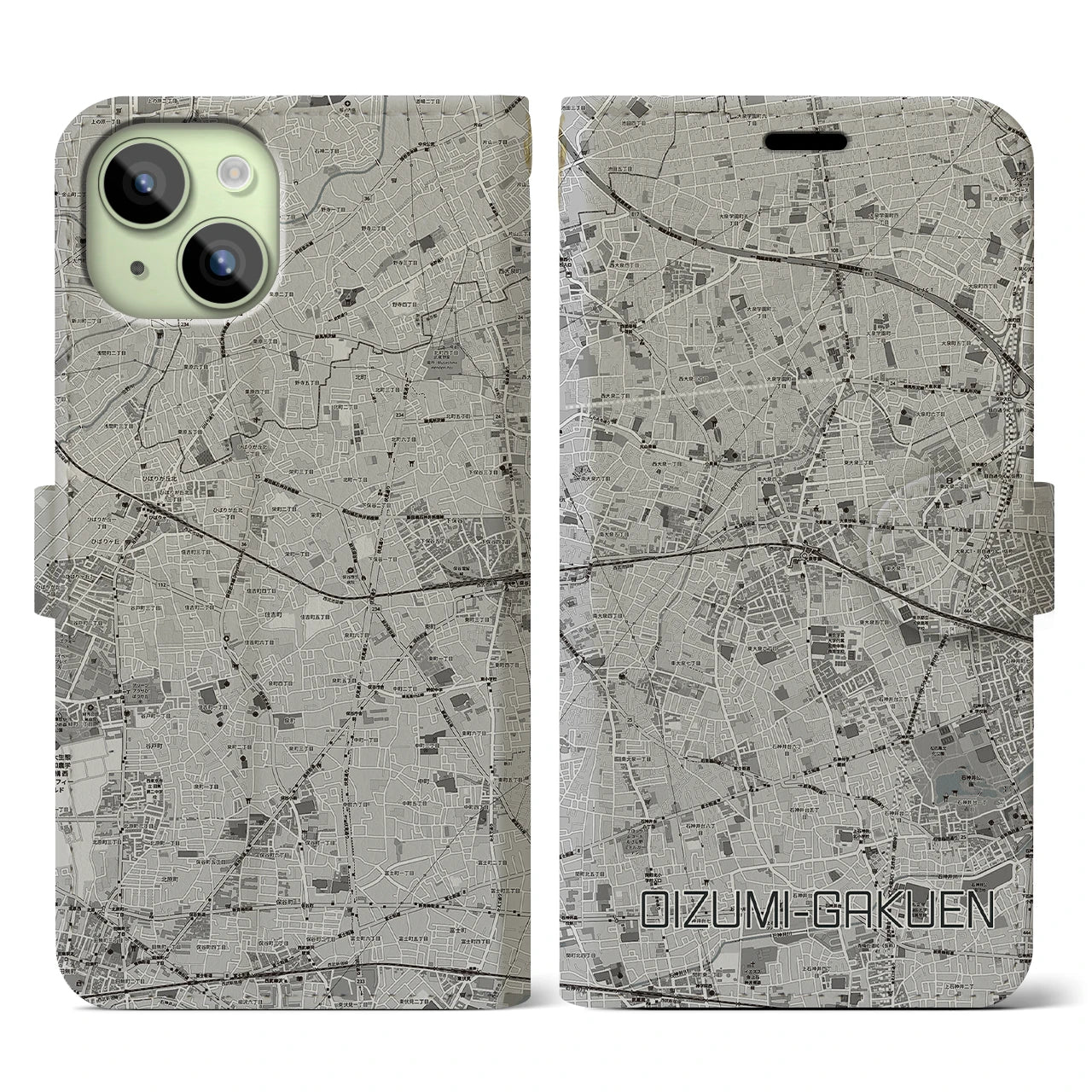 【大泉学園(東京都)】地図柄iPhoneケース(手帳タイプ)