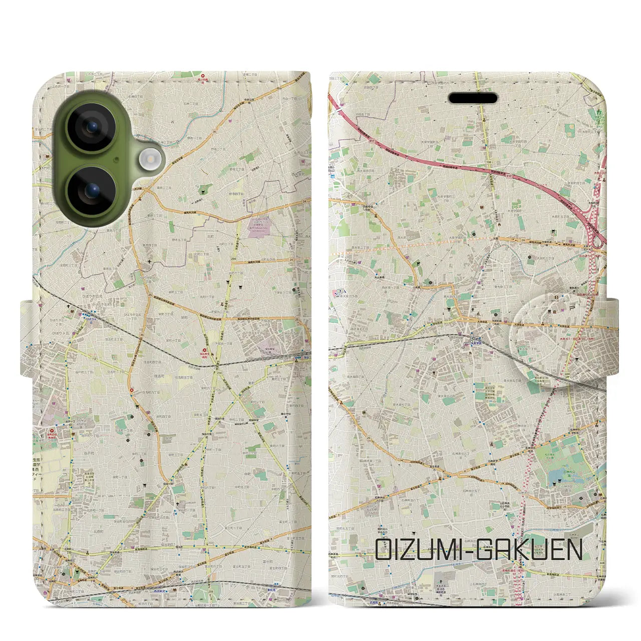 【大泉学園(東京都)】地図柄iPhoneケース(手帳タイプ)