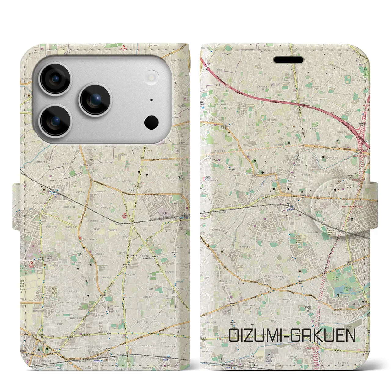 【大泉学園(東京都)】地図柄iPhoneケース(手帳タイプ)