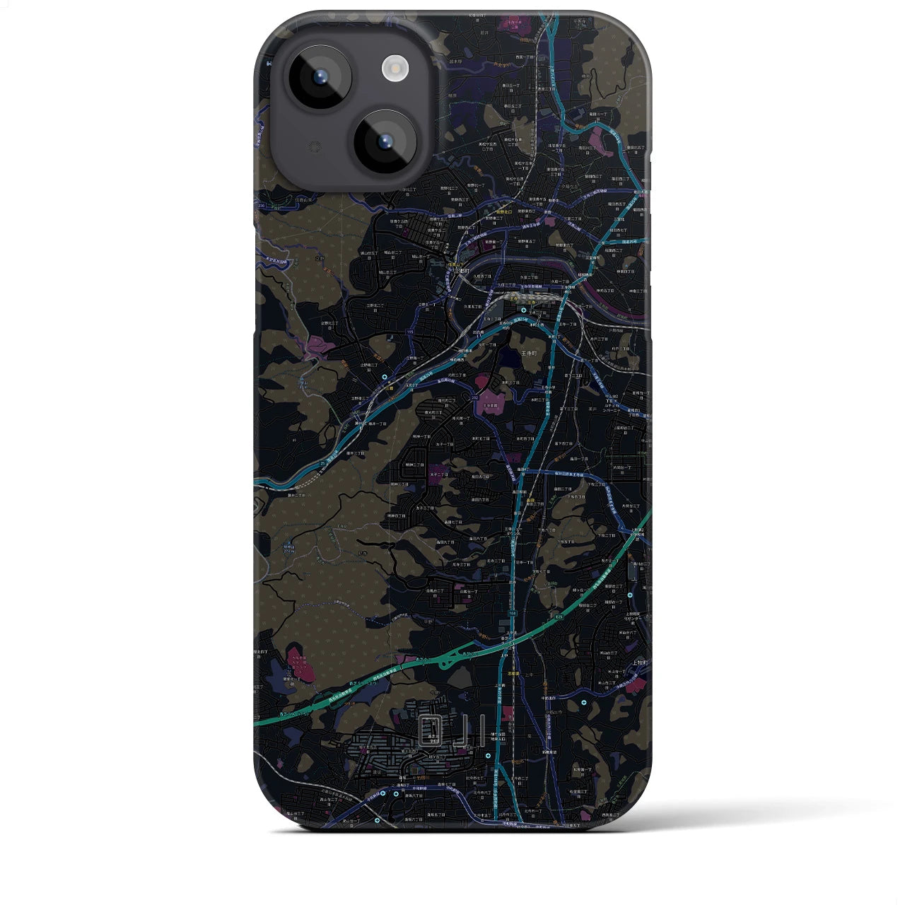 【王寺(奈良県)】地図柄iPhoneケース(バックカバータイプ)