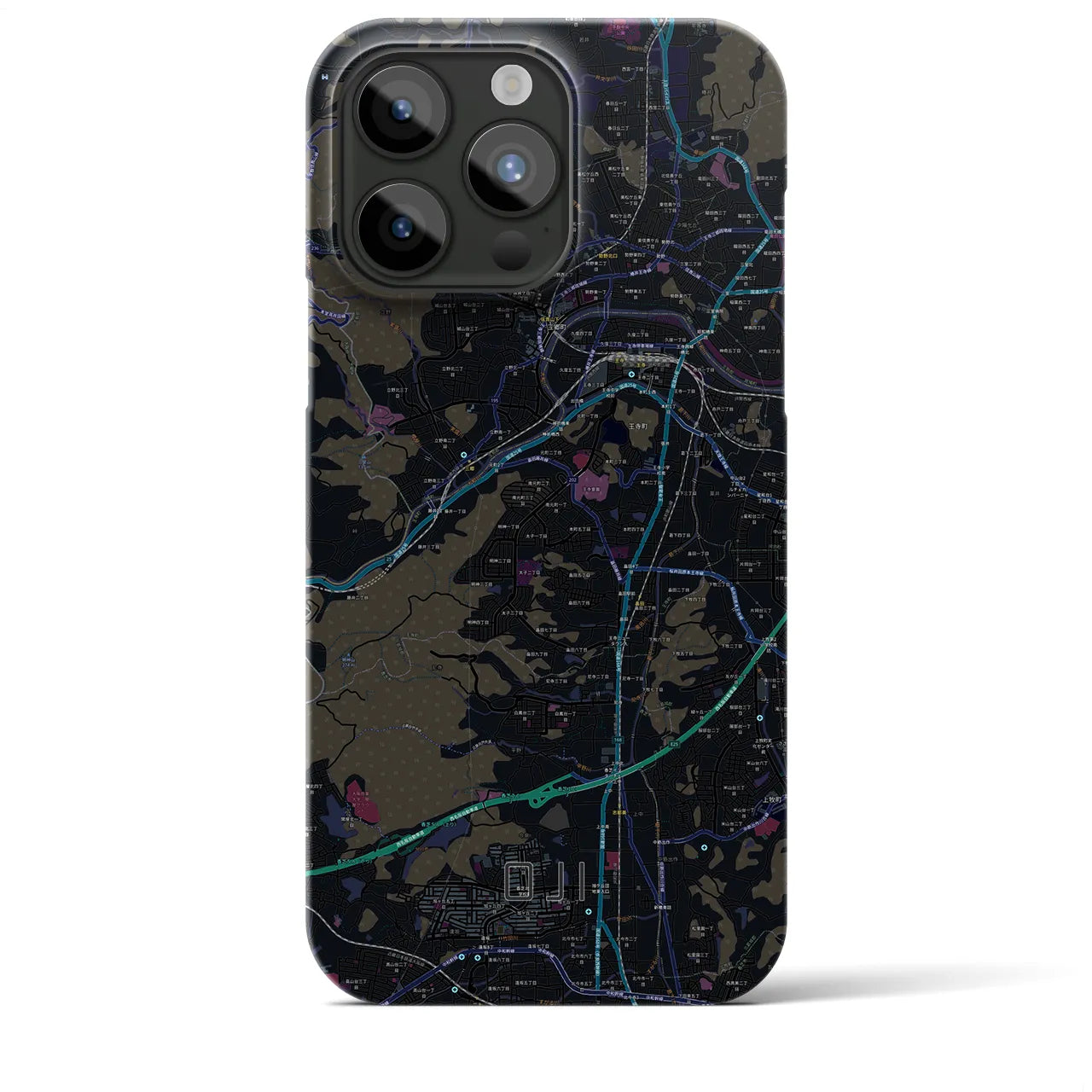 【王寺(奈良県)】地図柄iPhoneケース(バックカバータイプ)