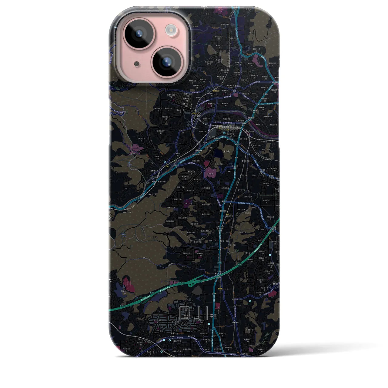 【王寺(奈良県)】地図柄iPhoneケース(バックカバータイプ)