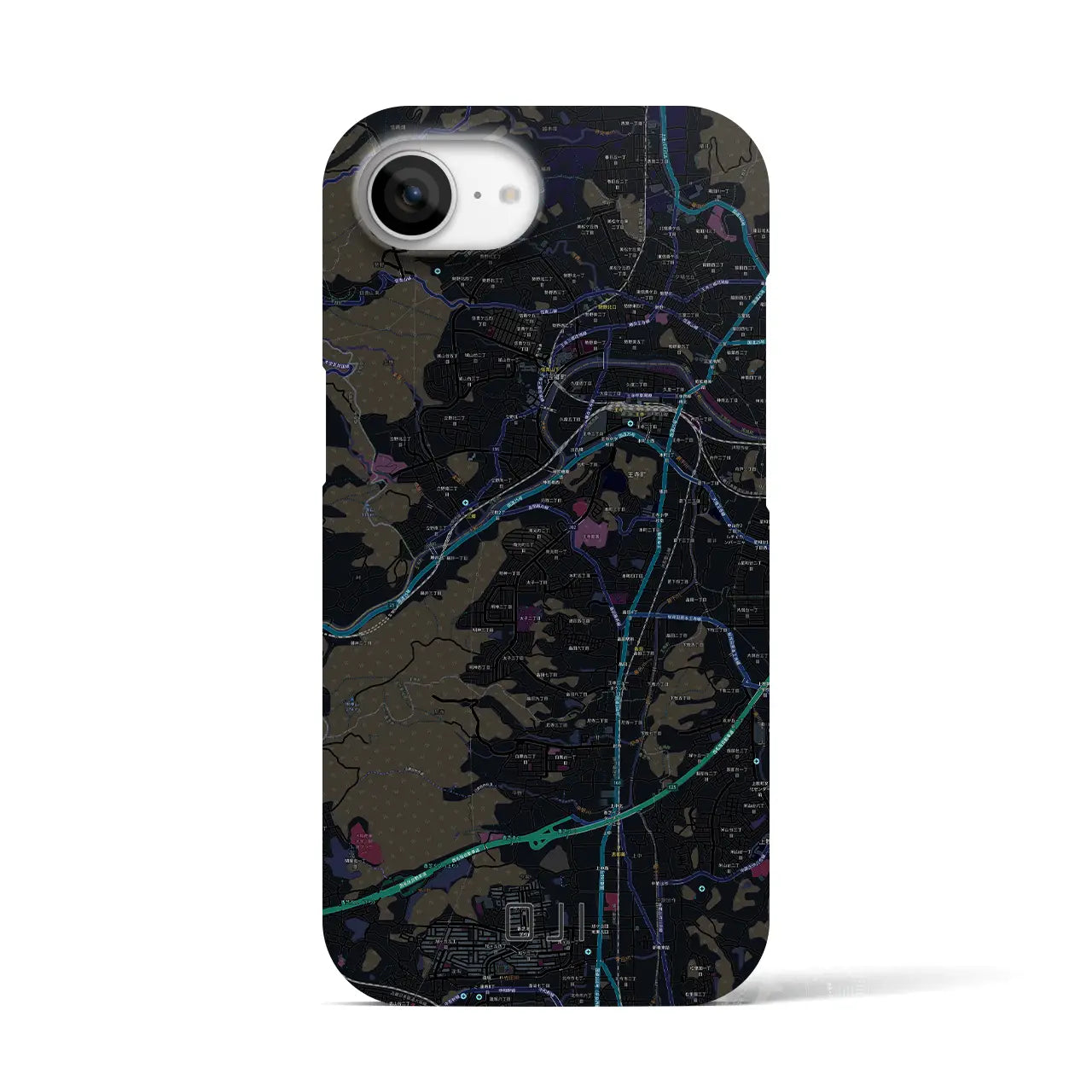 【王寺(奈良県)】地図柄iPhoneケース(バックカバータイプ)