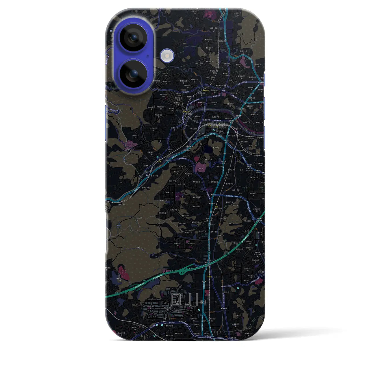 【王寺(奈良県)】地図柄iPhoneケース(バックカバータイプ)