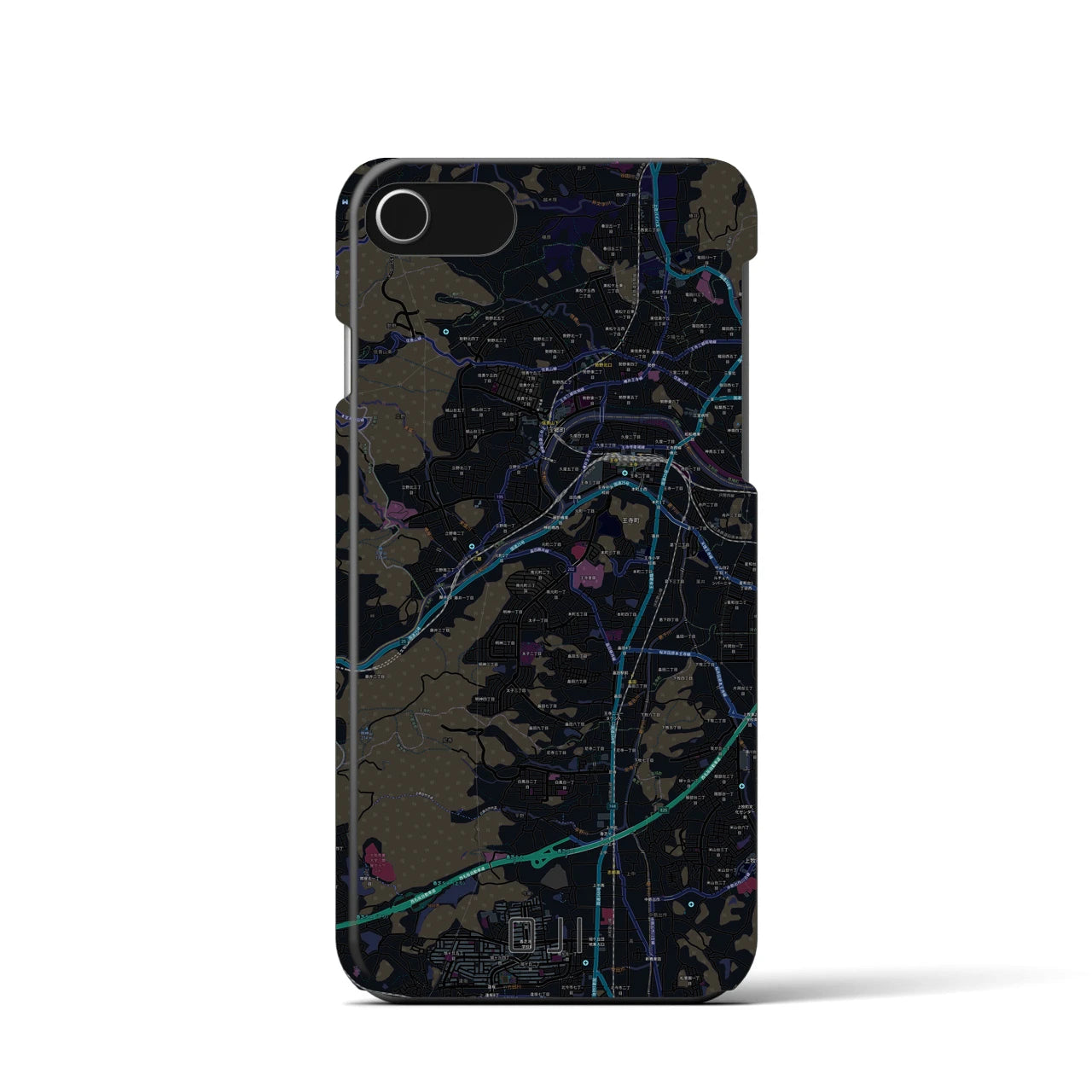 【王寺(奈良県)】地図柄iPhoneケース(バックカバータイプ)