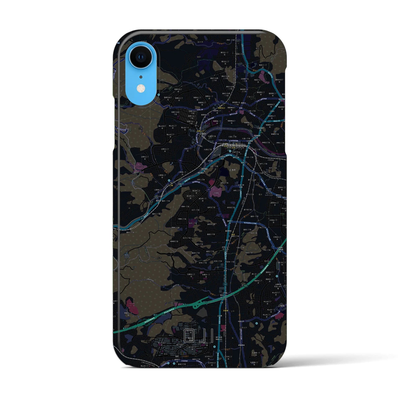 【王寺(奈良県)】地図柄iPhoneケース(バックカバータイプ)