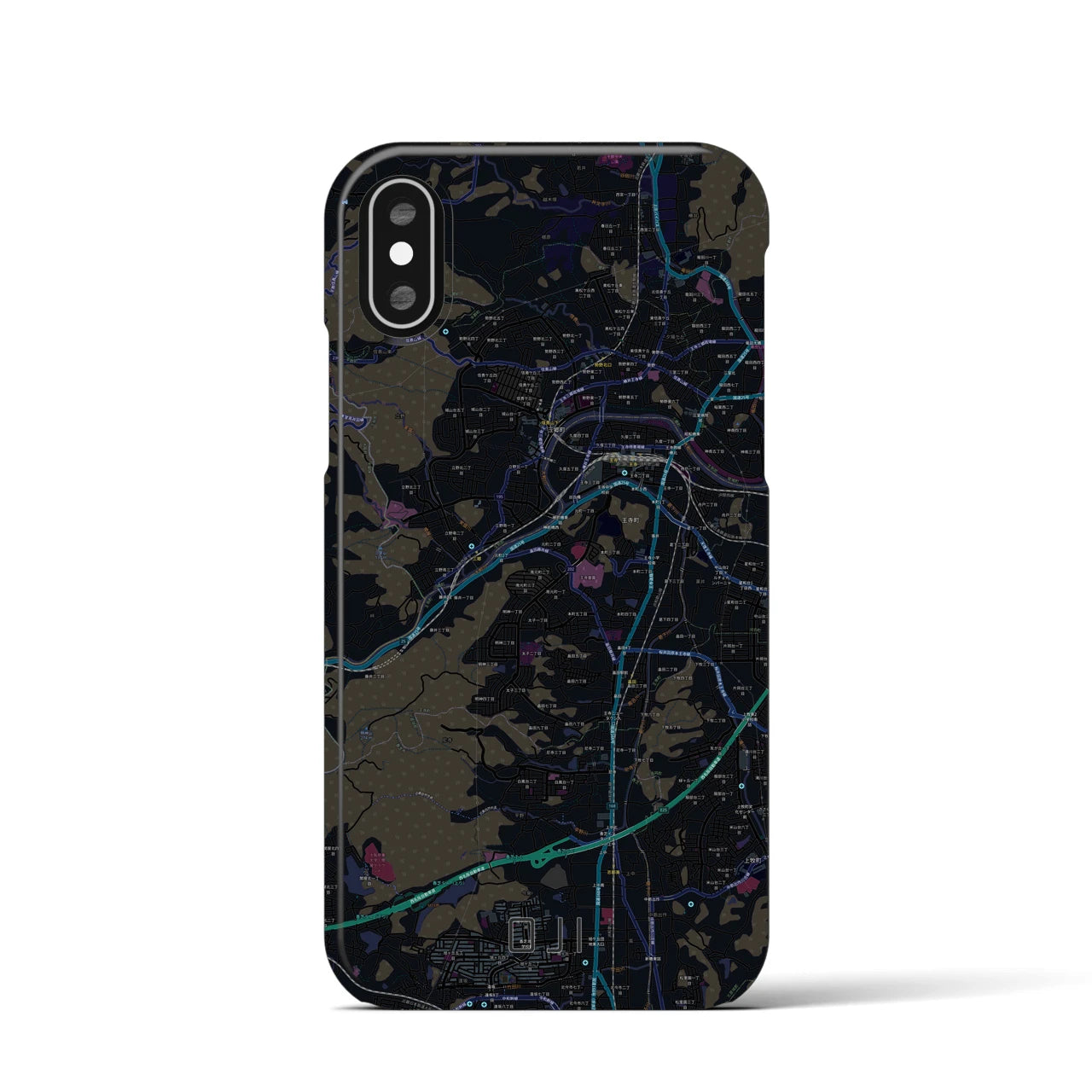 【王寺(奈良県)】地図柄iPhoneケース(バックカバータイプ)